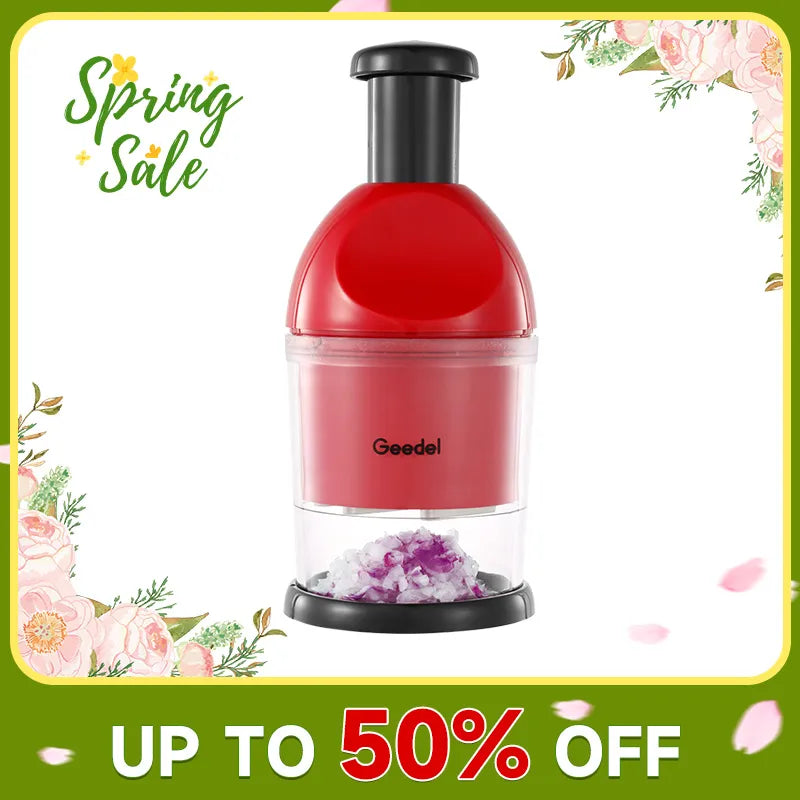2026 Geedel Manual Food Chopper,2026 Prep Essential! Easily Chop Onions, Garlic, Veggies,BPA Free,Easy Clean