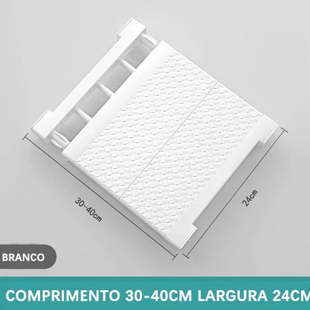 Prateleira Organizadora Ajustável para Armário | Space-Saving Cozinha e Roupeiro – Lumia