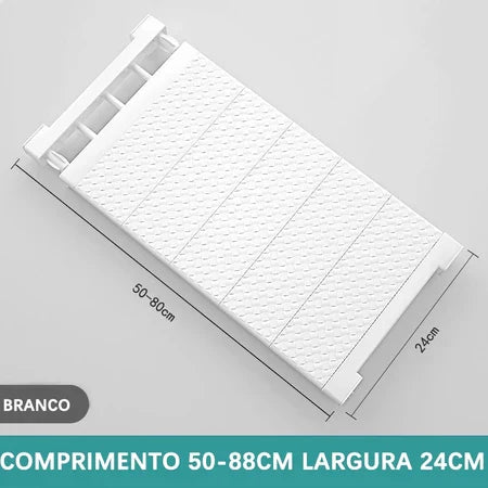 Prateleira Organizadora Ajustável para Armário | Space-Saving Cozinha e Roupeiro – Lumia