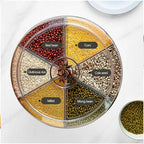 Dispenser de Cereais Giratório 6 Divisórias | Porta Grãos Organizador de Cozinha