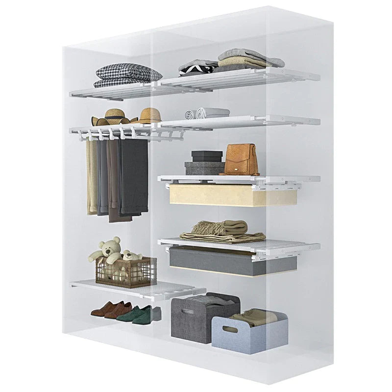 Prateleira Organizadora Ajustável para Armário | Space-Saving Cozinha e Roupeiro – Lumia