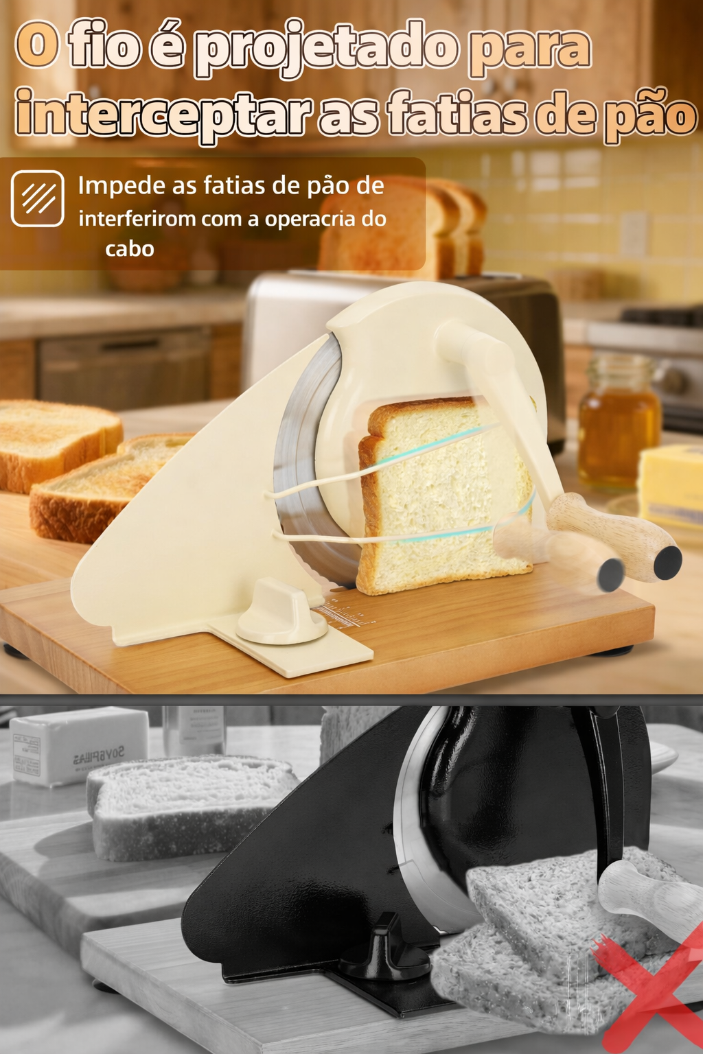 Fatiador de pão manual Brvclon