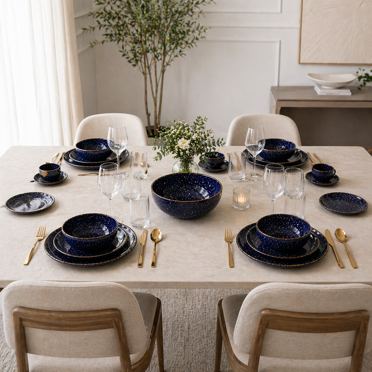 Kit 12 peças coleção azul safira