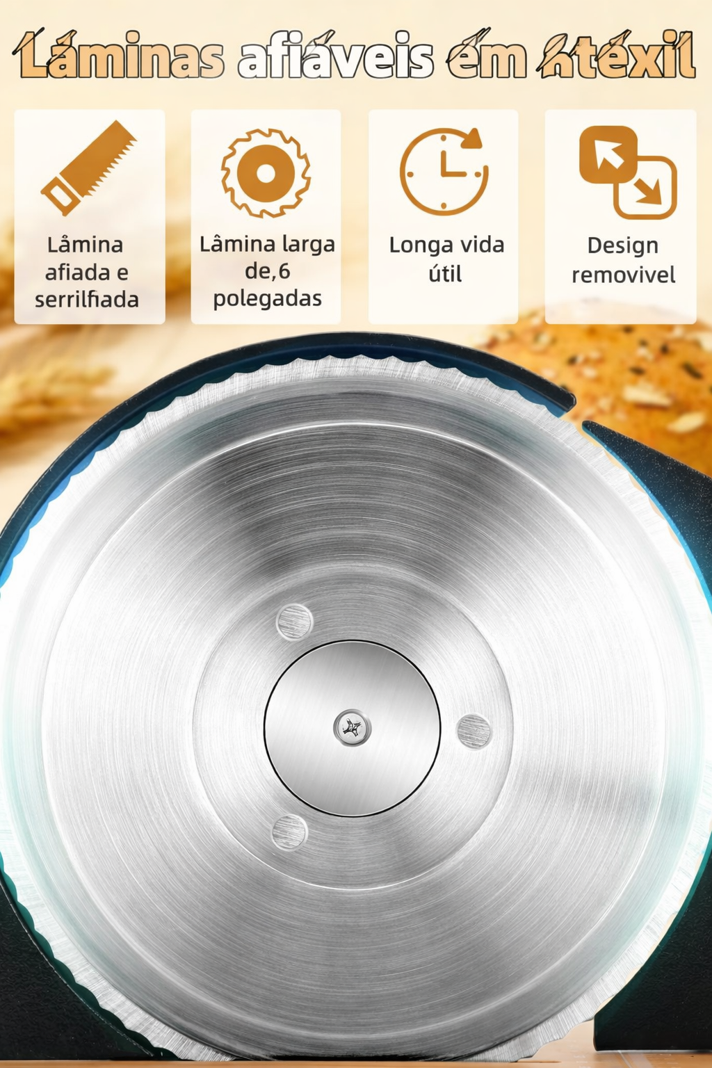 Fatiador de pão manual Brvclon