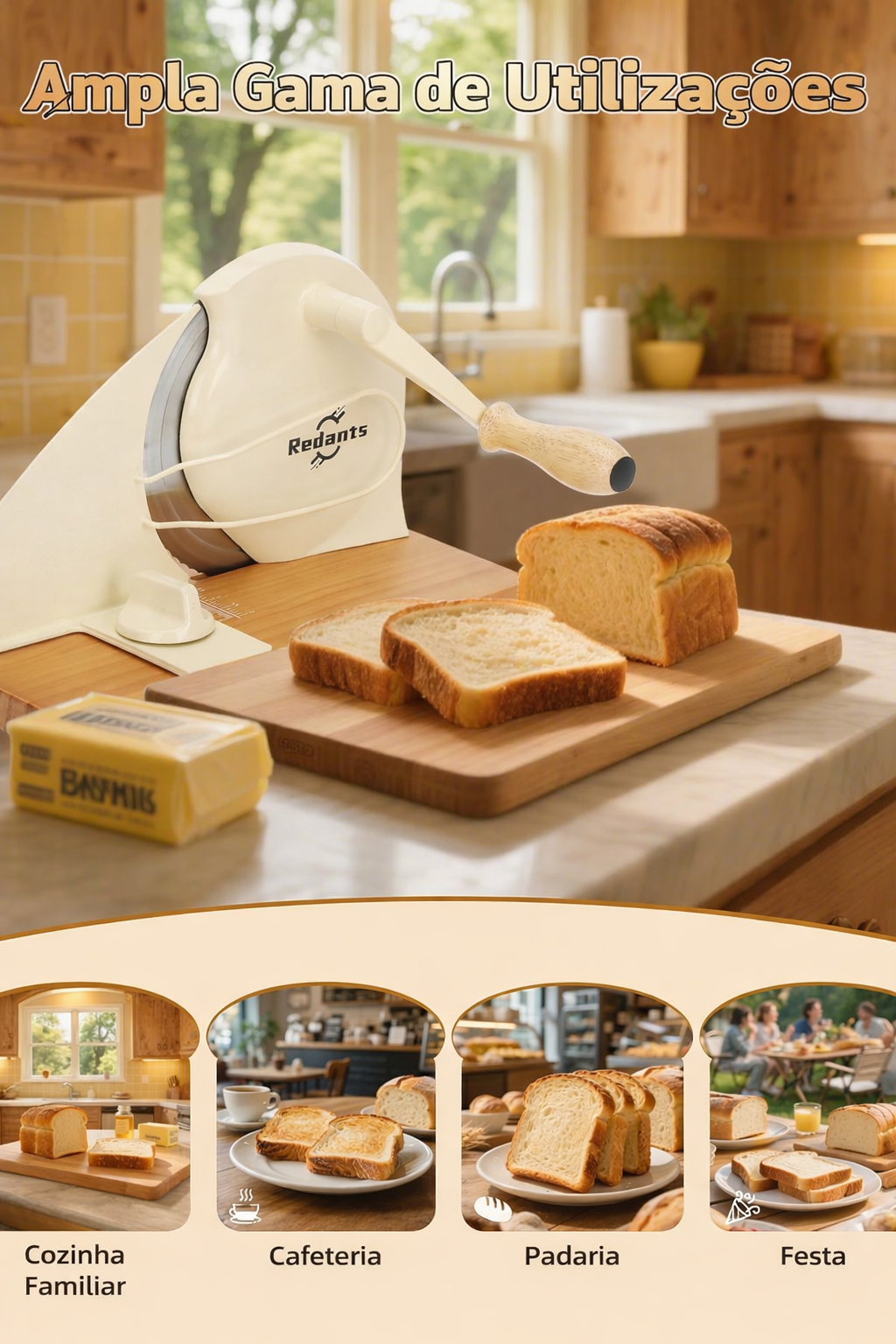 Fatiador de pão manual Brvclon
