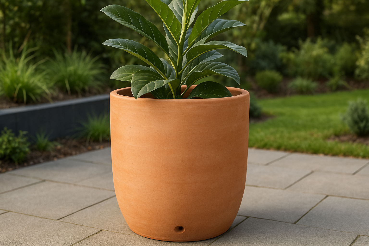 Vaso de Cerâmica Grande Terracota com Drenagem 40x45cm