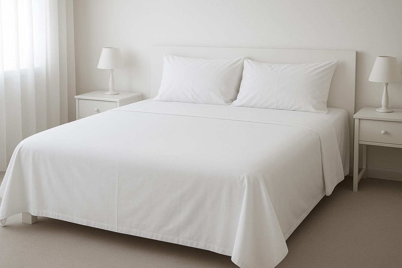 Lençol de Cobrir Casal Branco Algodão - 230x250cm