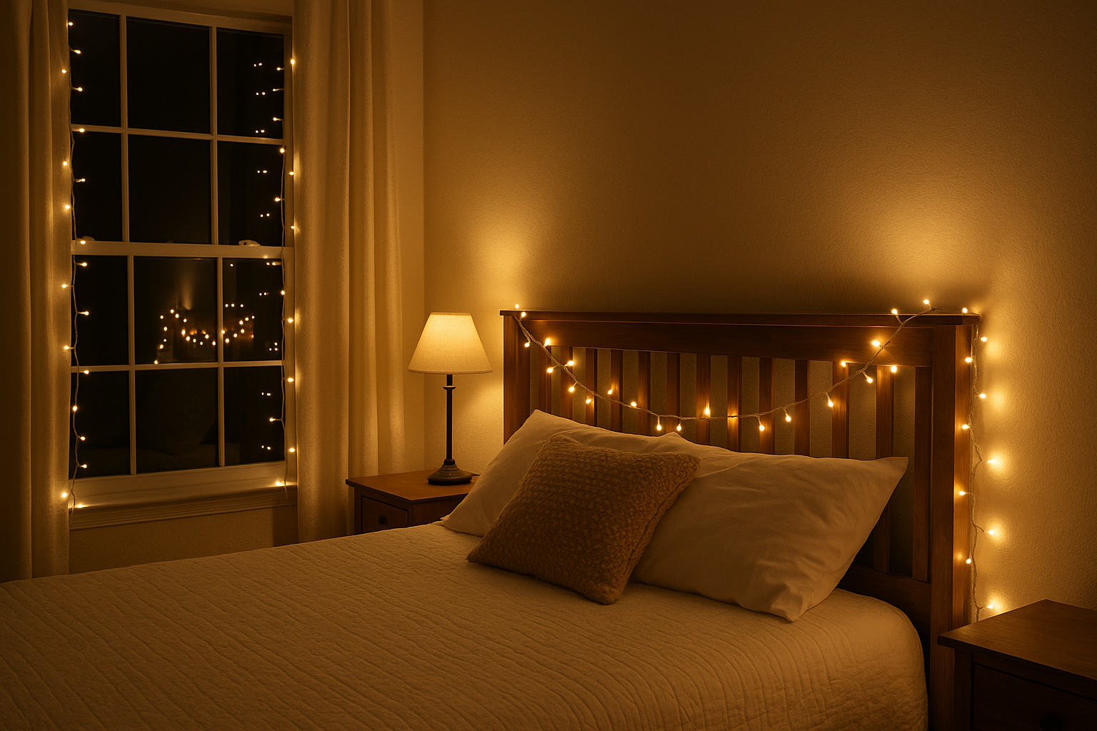 Cordão de Luzes LED 10m 100 Lâmpadas Branco Quente Decorativo