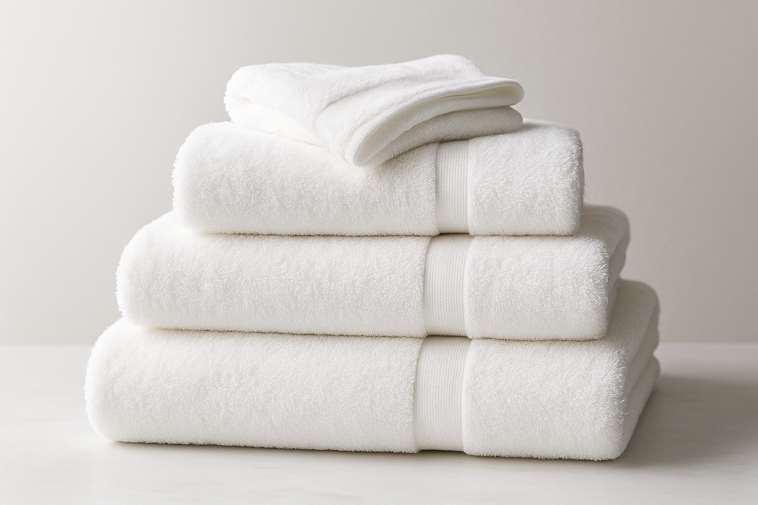 Conjunto 5 Toalhas Banho Premium Algodão Branco - 500g/m²