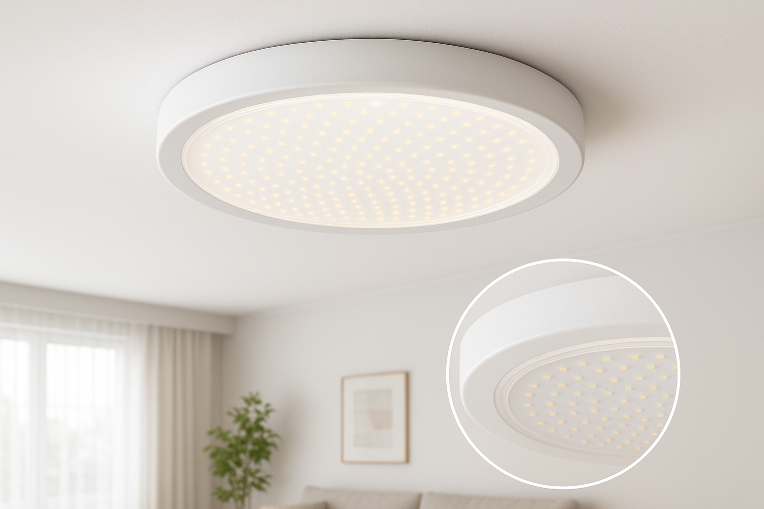 Plafon LED Redondo 40cm Branco Luz Fria Sobrepor