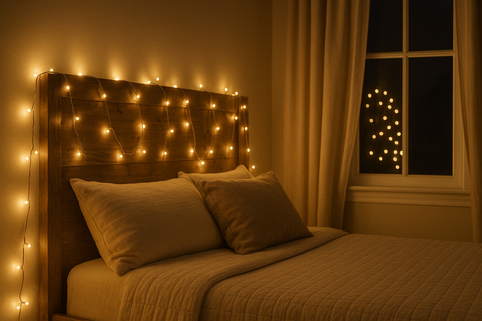 Cordão de Luzes LED 10m 100 Lâmpadas Branco Quente Decorativo