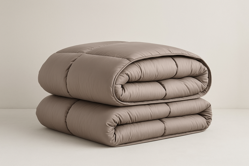 Edredom Queen Premium Taupe - Pluma Sintética Luxo