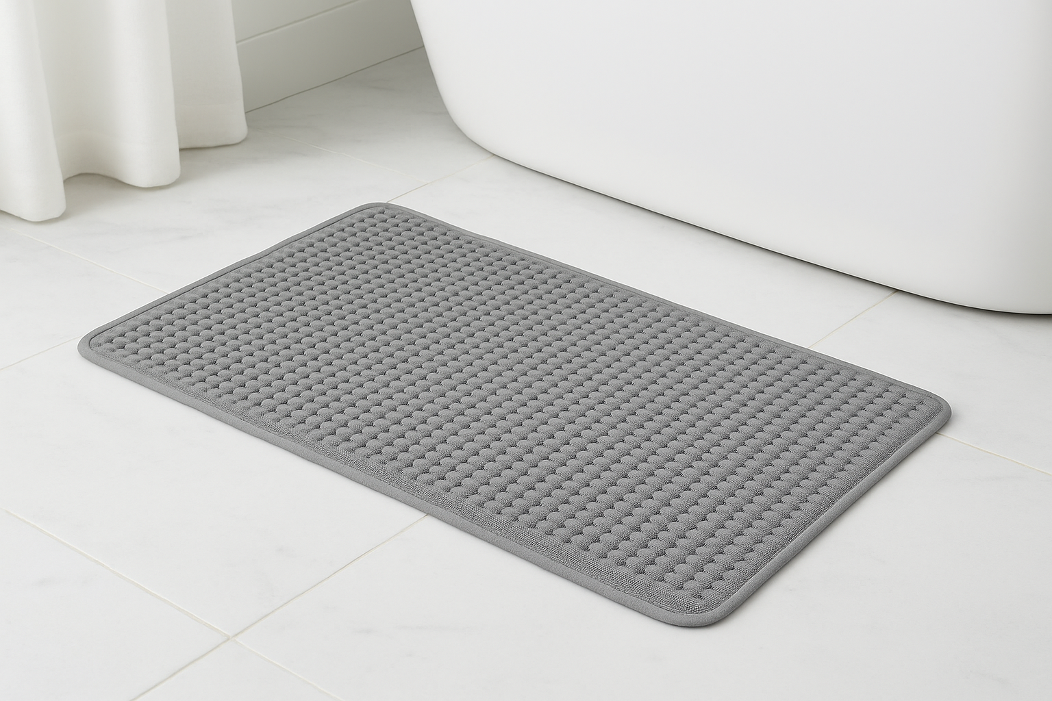 Tapete Banheiro Antiderrapante Cinza - 60x40cm Segurança