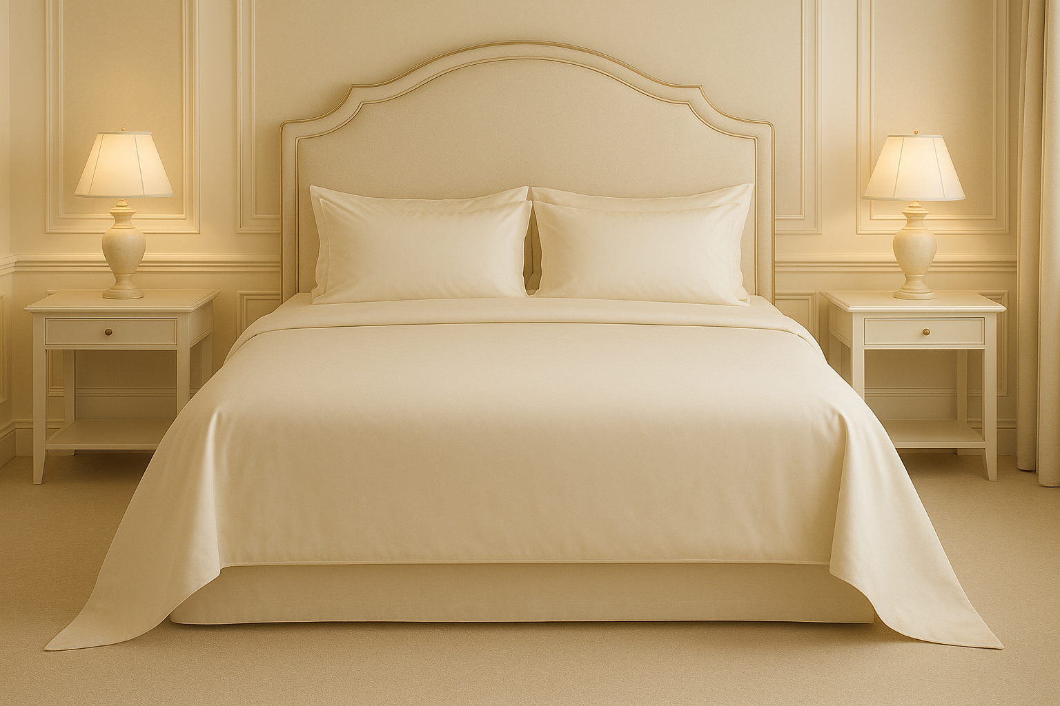 Lençol de Cobrir King Creme Algodão - 270x280cm Premium