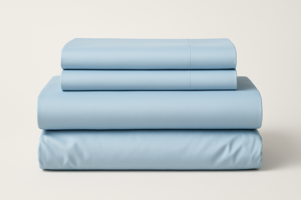 Jogo de Cama Casal Algodão Azul Claro - 3 Peças