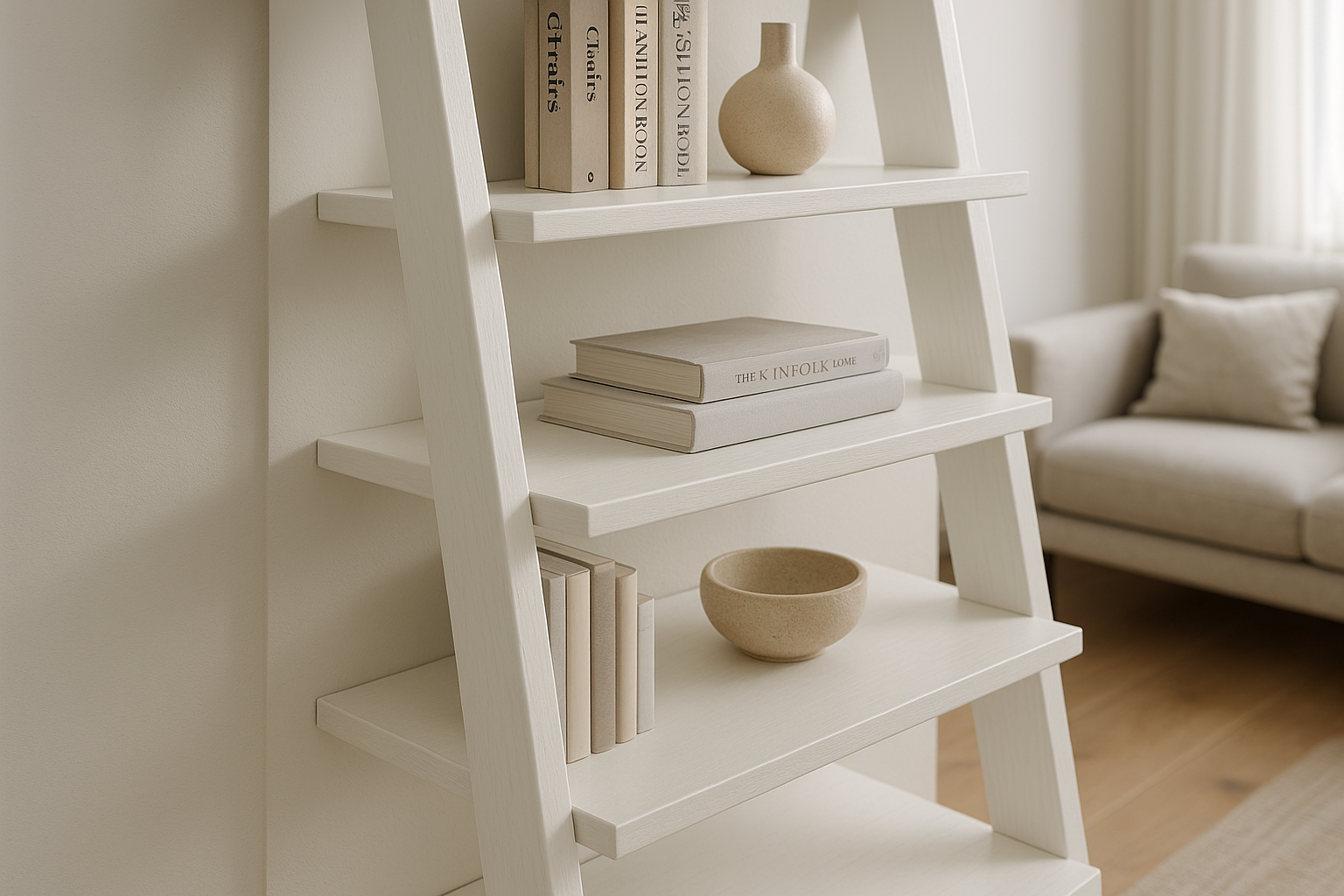 Estante Escada Branca 5 Prateleiras 180cm Madeira