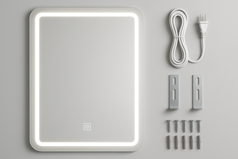 Espelho Banheiro LED 60x80cm - Iluminação Touch Moderno