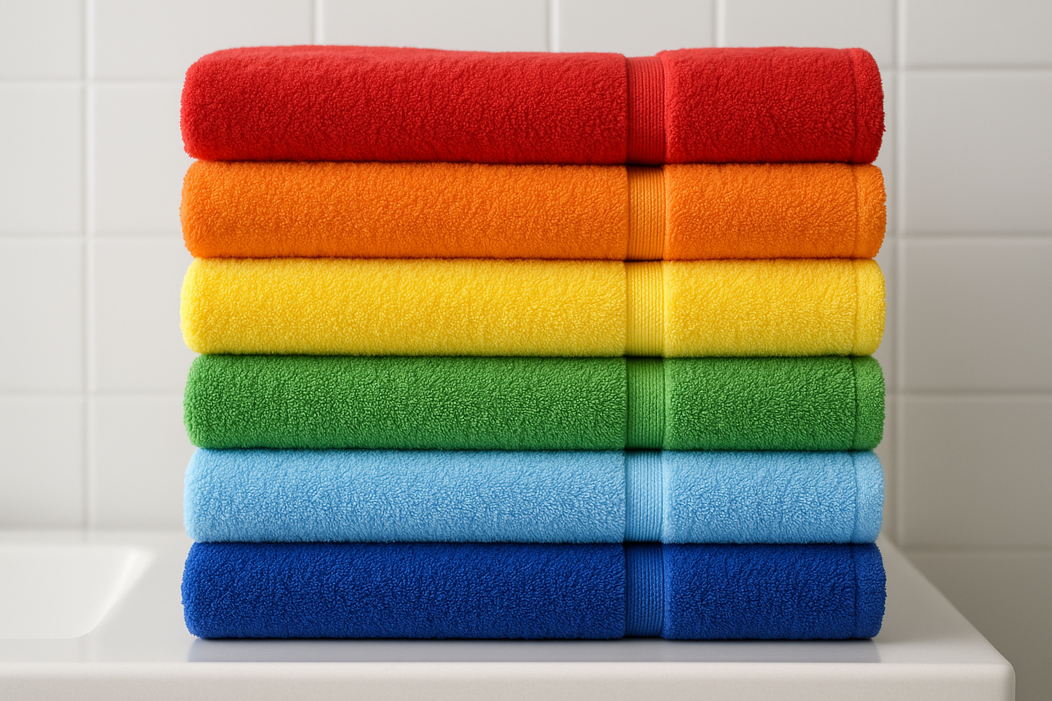 Conjunto 4 Toalhas Banho Coloridas - Cores Alegres