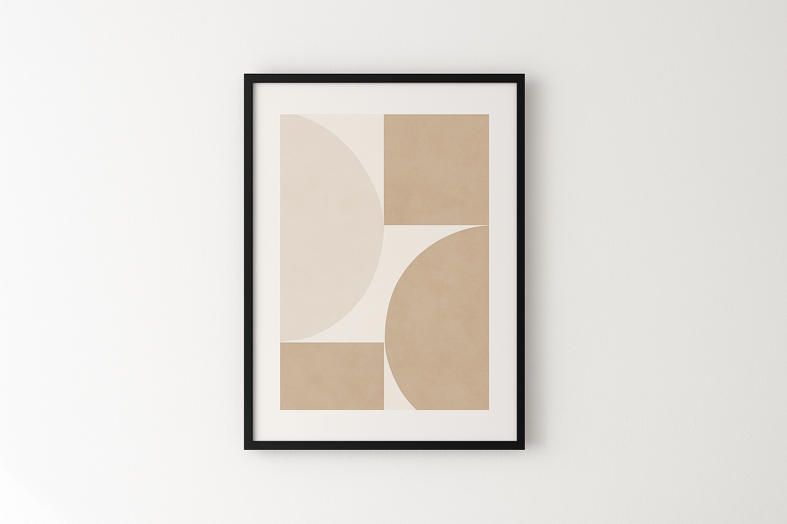 4 Quadro Decorativo Minimalista Geométrico com Moldura Preta