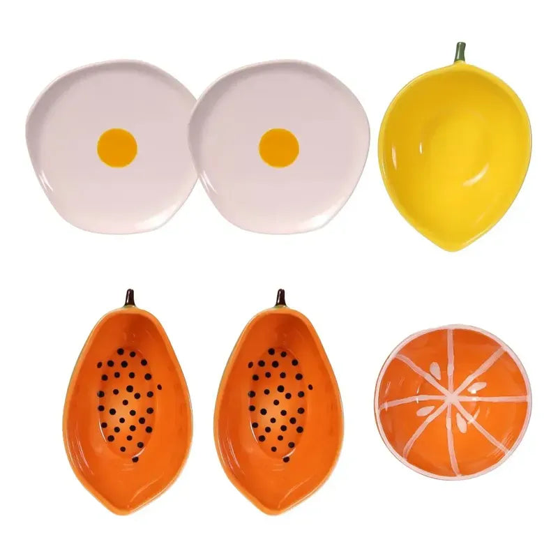 Jogo De 6 Bowls Tigela Formato Aparencia De Fruta Mesa Posta