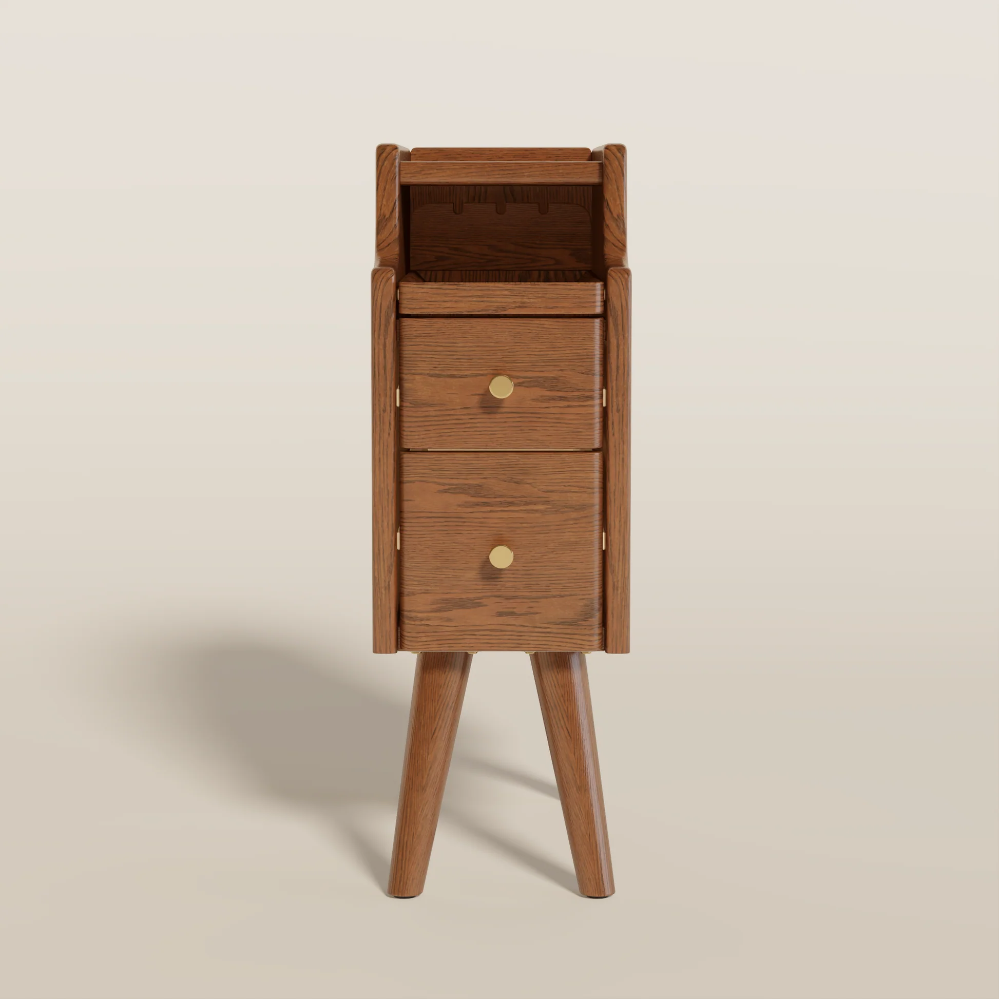 Mesa de cabeceira clássica minimalista em madeira maciça