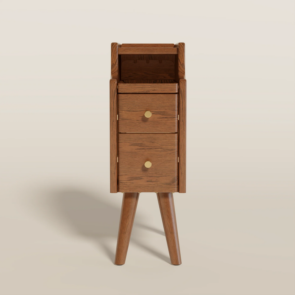 Mesa de cabeceira clássica minimalista em madeira maciça