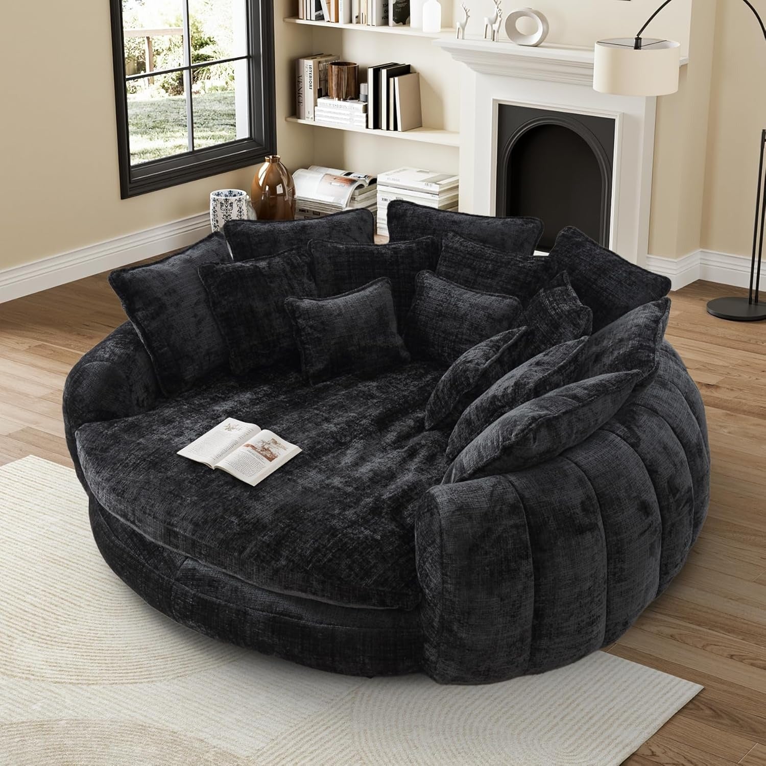 Sofá-cama redondo macio e fofo