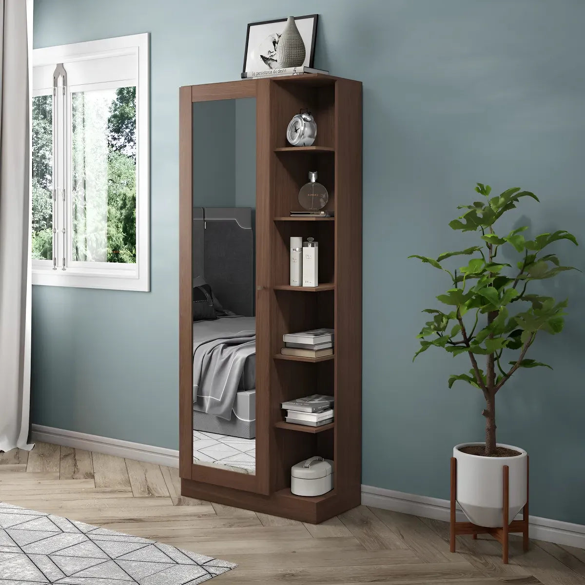 Sapateira 1 Porta Com Espelho e 7 prateleiras