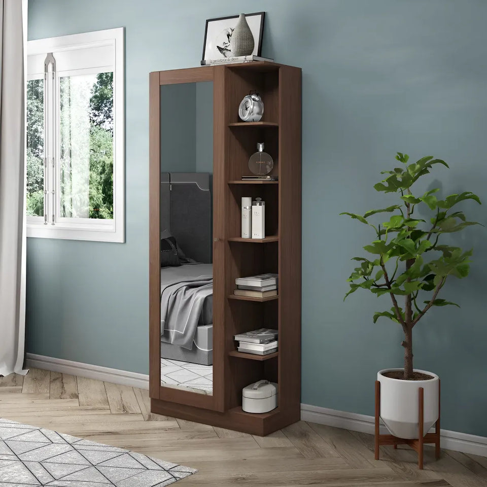 Sapateira 1 Porta Com Espelho e 7 prateleiras