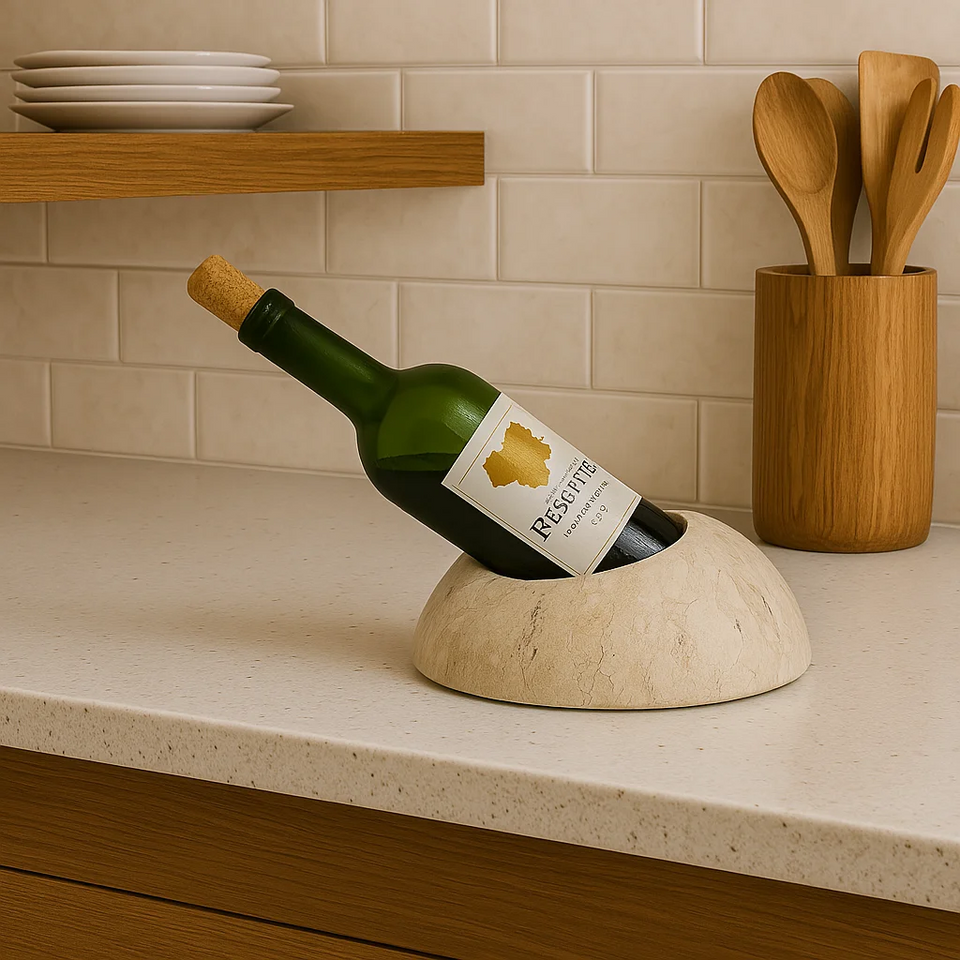 Porta Vinho Artesanal em Mármore Natural - Luxo e Sofisticação