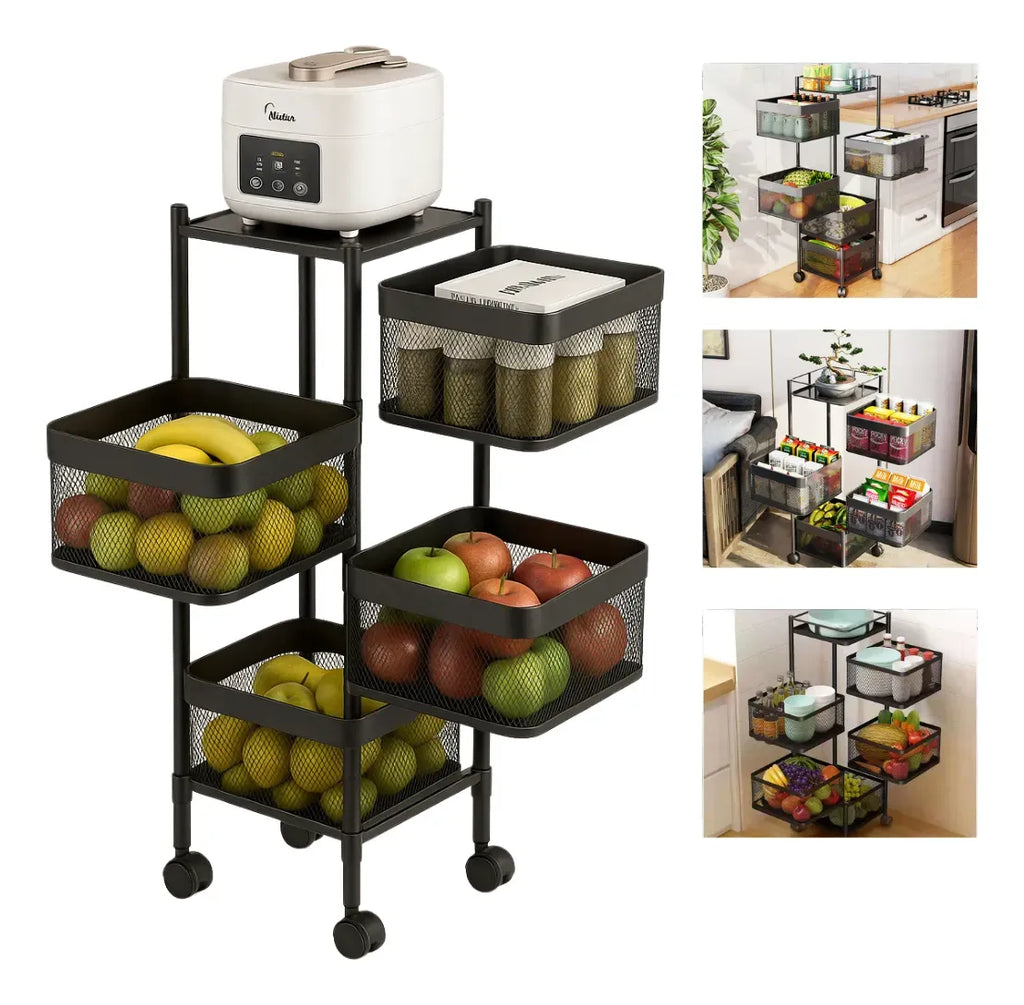 Fruteira Organizadora Articulada 4 Andares Quadrada