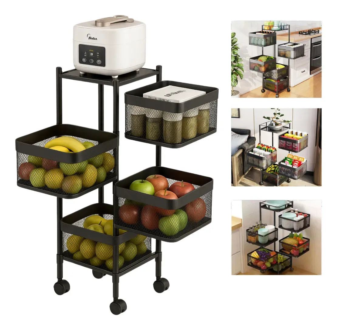 Fruteira Organizadora Articulada 4 Andares Quadrada