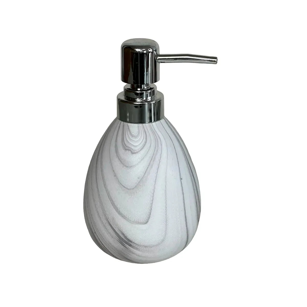 Jogo para Banheiro em Cerâmica 4 Peças Mármore Branco e Cinza