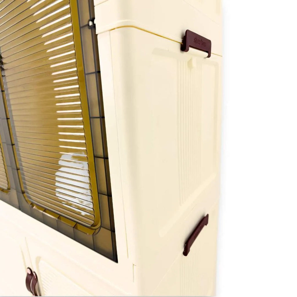 Caixa Organizadora Empilhavel Com Rodinha e Kit Cabides