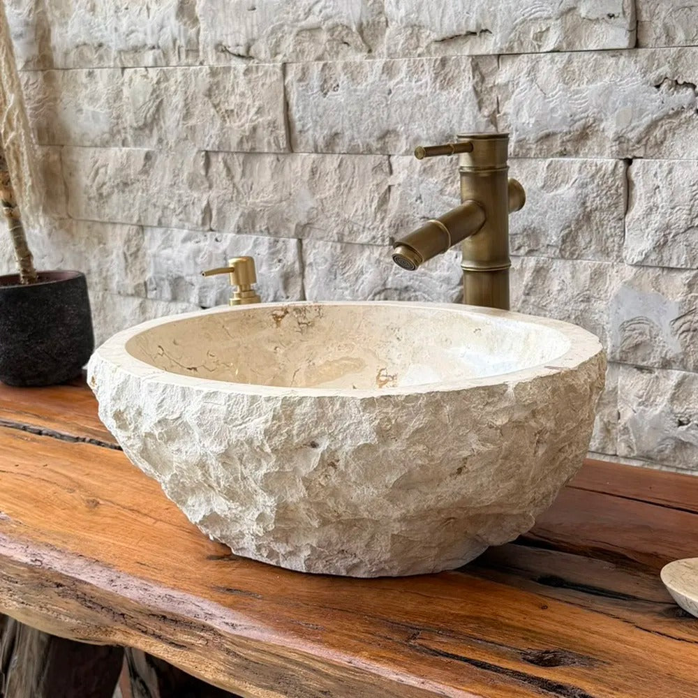 Cuba de Banheiro em Mármore Natural 43x33x15cm