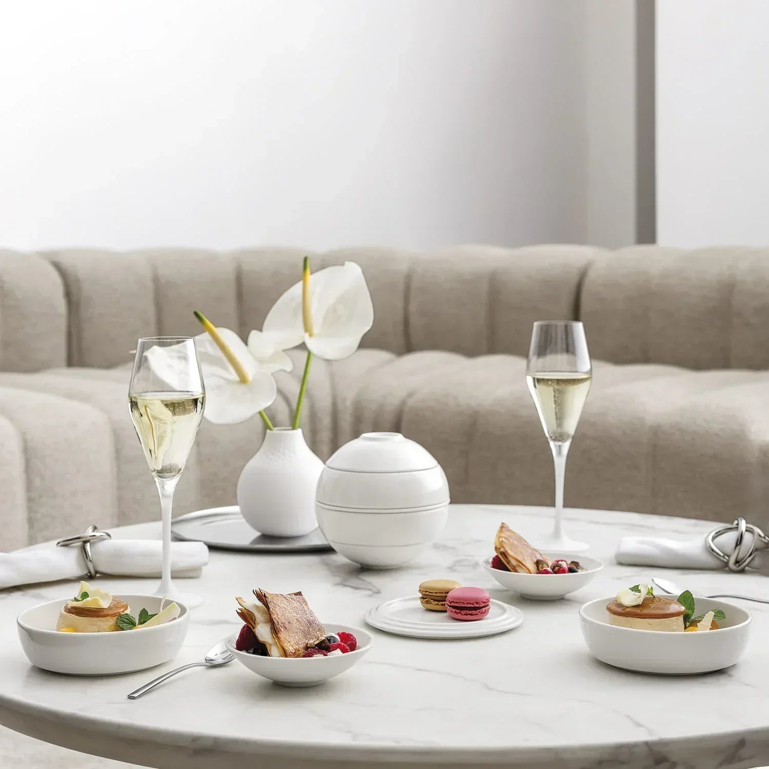 Conjunto de Jantar para 2 Pessoas - La Boule 7 Peças Branco