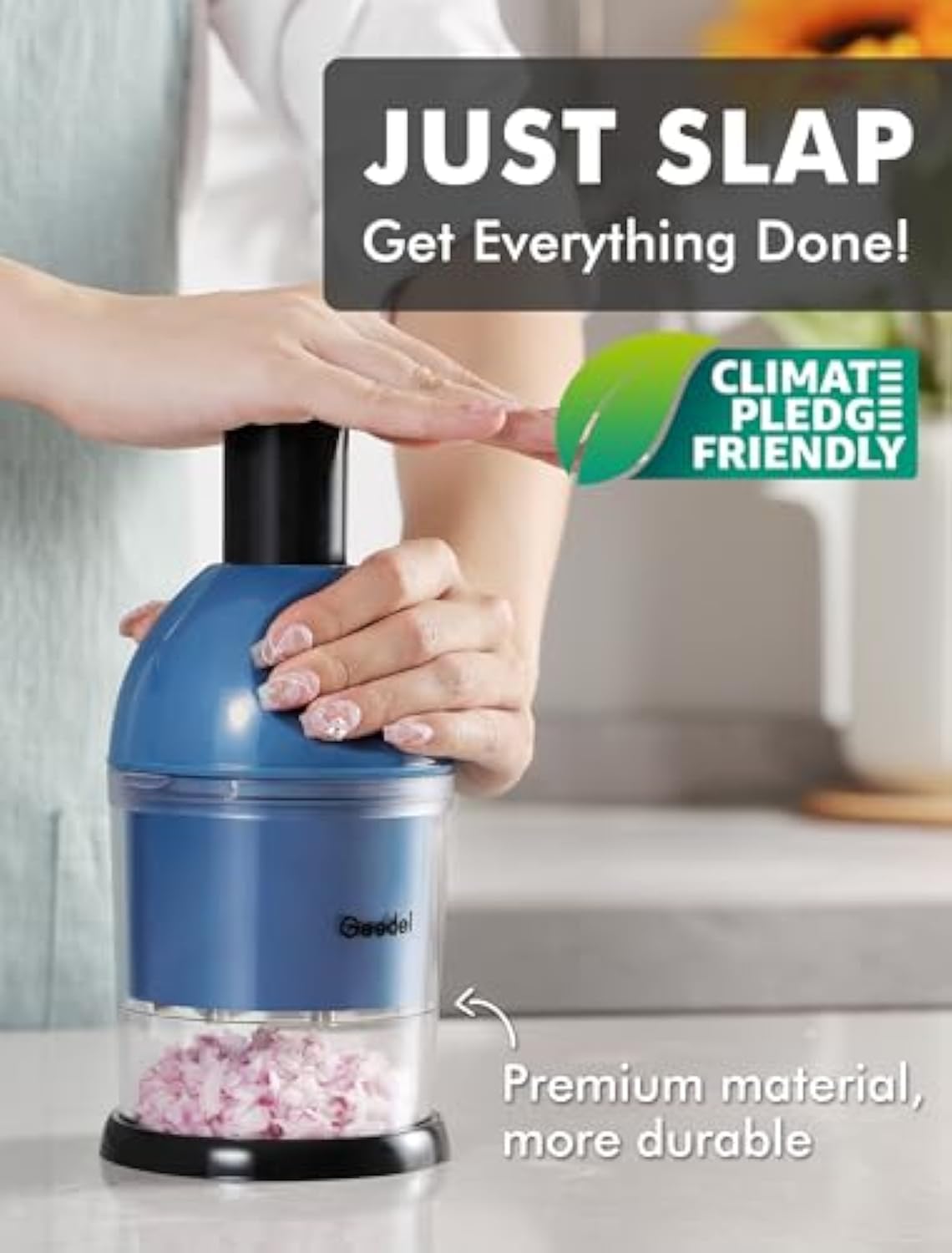 2026 Geedel Manual Food Chopper,2026 Prep Essential! Easily Chop Onions, Garlic, Veggies,BPA Free,Easy Clean
