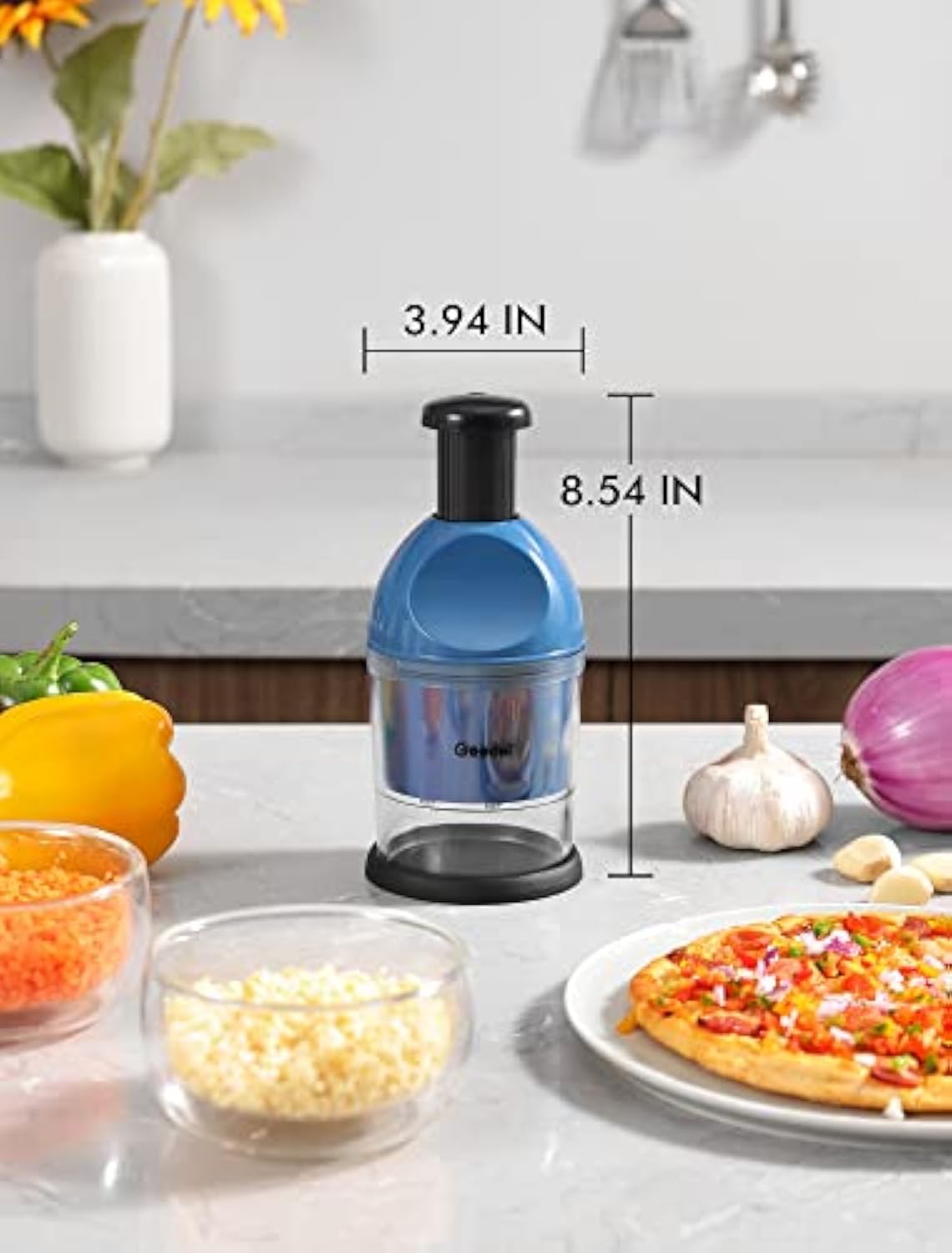2026 Geedel Manual Food Chopper,2026 Prep Essential! Easily Chop Onions, Garlic, Veggies,BPA Free,Easy Clean
